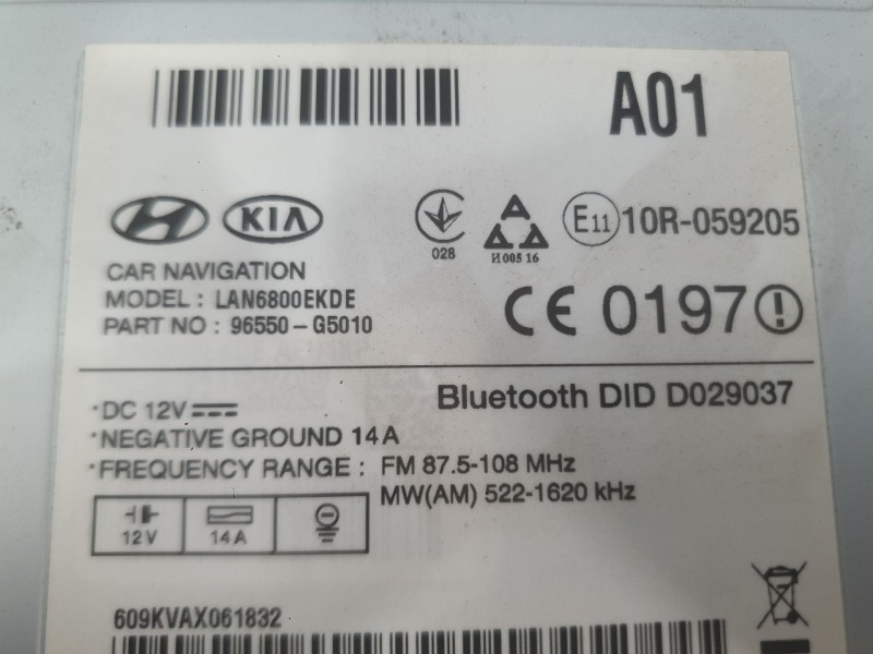 Recambio de sistema navegacion gps para kia niro i (de) 1.6 gdi hybrid referencia OEM IAM 96550Q5140  