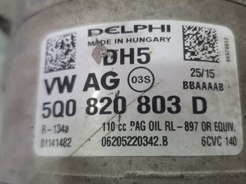 Recambio de compresor aire acondicionado para seat ibiza iv (6j5, 6p1) 1.4 tdi referencia OEM IAM 5Q0820803D  