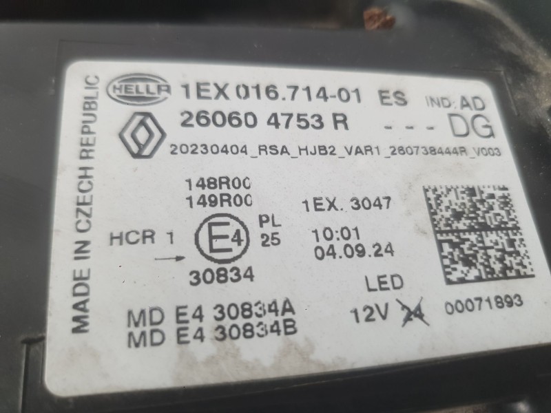 Recambio de faro izquierdo para renault captur ii (hf_) 1.0 tce 90 eco-g (hfm6) referencia OEM IAM 260604753R  