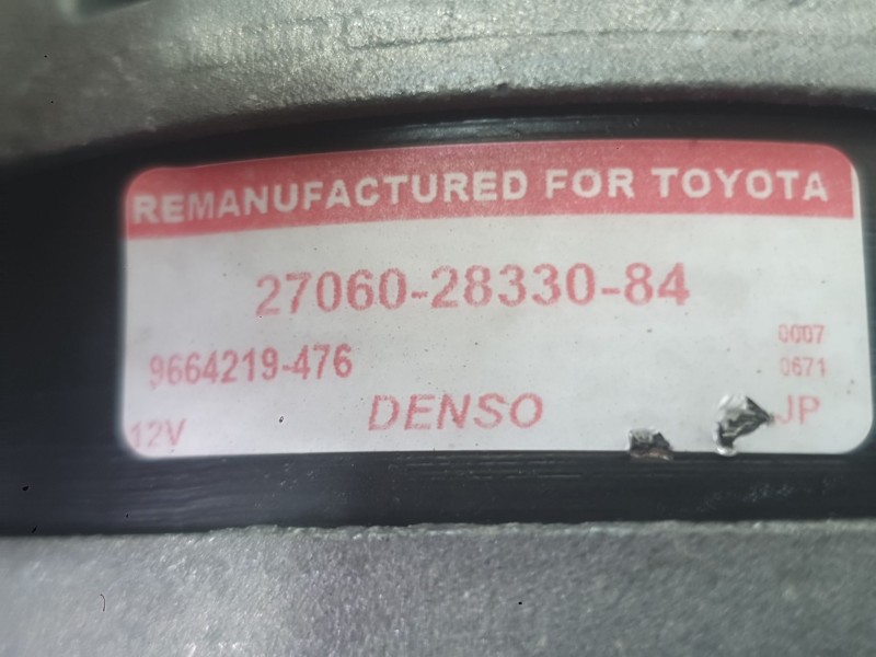 Recambio de alternador para toyota rav 4 iii (_a3_) 2.0 4wd (aca30_) referencia OEM IAM 2706028330  