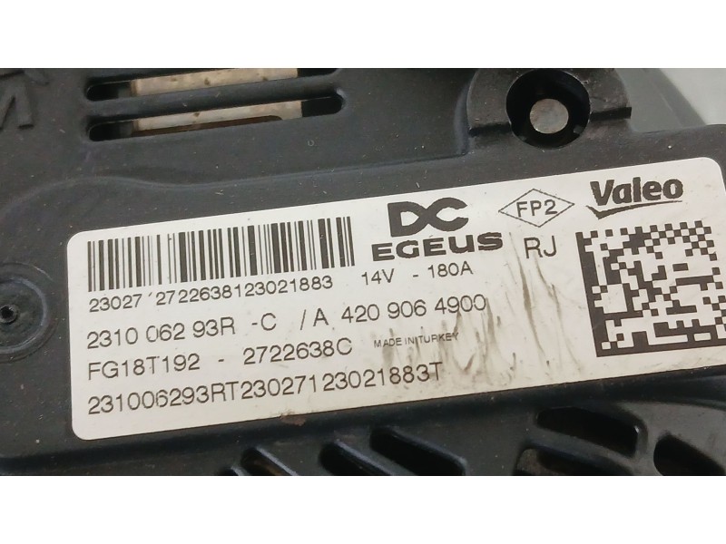 Recambio de alternador para renault express furgón/monospace 1.5 blue dci 75 (f6aa) referencia OEM IAM 231006293R 231009123R 