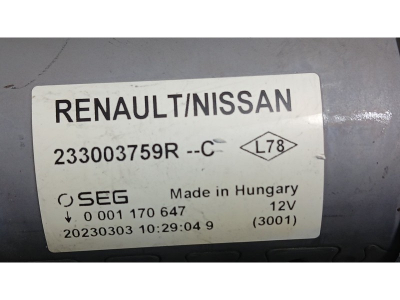 Recambio de motor arranque para renault express furgón/monospace 1.5 blue dci 75 (f6aa) referencia OEM IAM 233003759R  