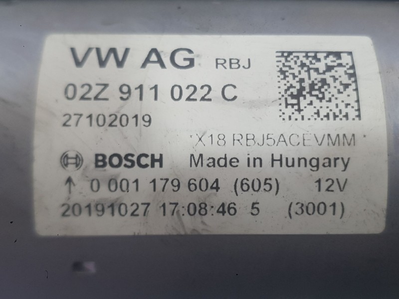 Recambio de motor arranque para skoda kamiq (nw4) 1.0 tsi referencia OEM IAM 02Z911024 02Z911022CX 02Z911021KX