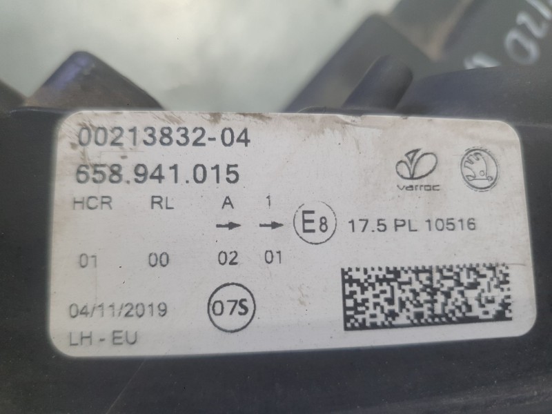 Recambio de faro izquierdo para skoda kamiq (nw4) 1.0 tsi referencia OEM IAM 658941015  