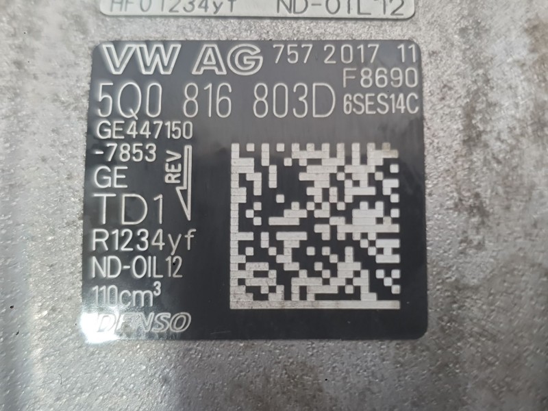 Recambio de compresor aire acondicionado para volkswagen polo vi (aw1, bz1, ae1, bz3) 1.0 tsi referencia OEM IAM 5Q0816803D  