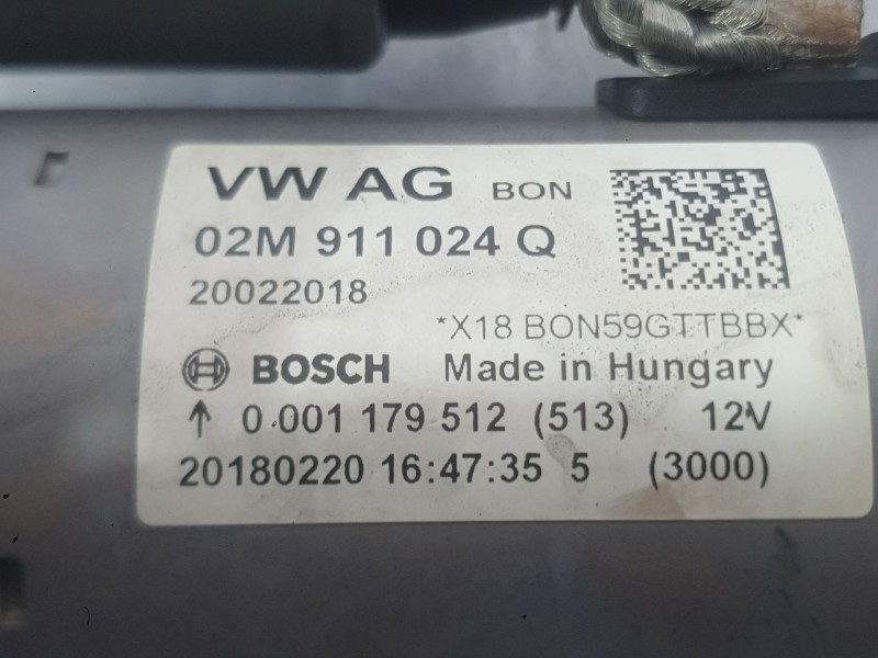 Recambio de motor arranque para volkswagen polo vi (aw1, bz1, ae1, bz3) 1.0 tsi referencia OEM IAM 02M911022FX 02M911024J 