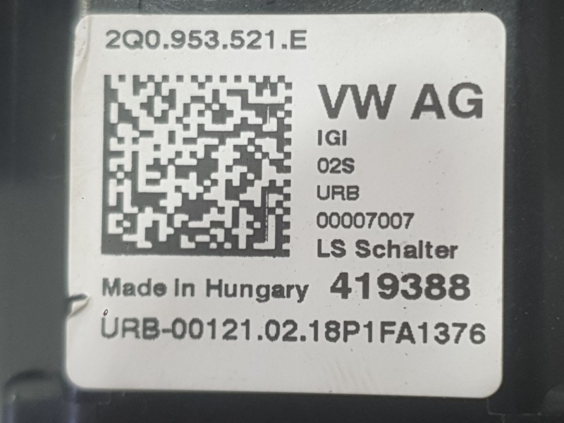 Recambio de mando luces y limpia para volkswagen polo vi (aw1, bz1, ae1, bz3) 1.0 tsi referencia OEM IAM 2Q0953502BIGI  