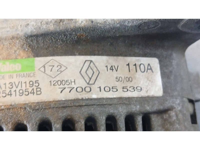 Recambio de alternador para renault kangoo (kc0/1_) d 65 1.9 (kc0e, kc02, kc0j, kc0n) referencia OEM IAM 7711134267 7700105539 