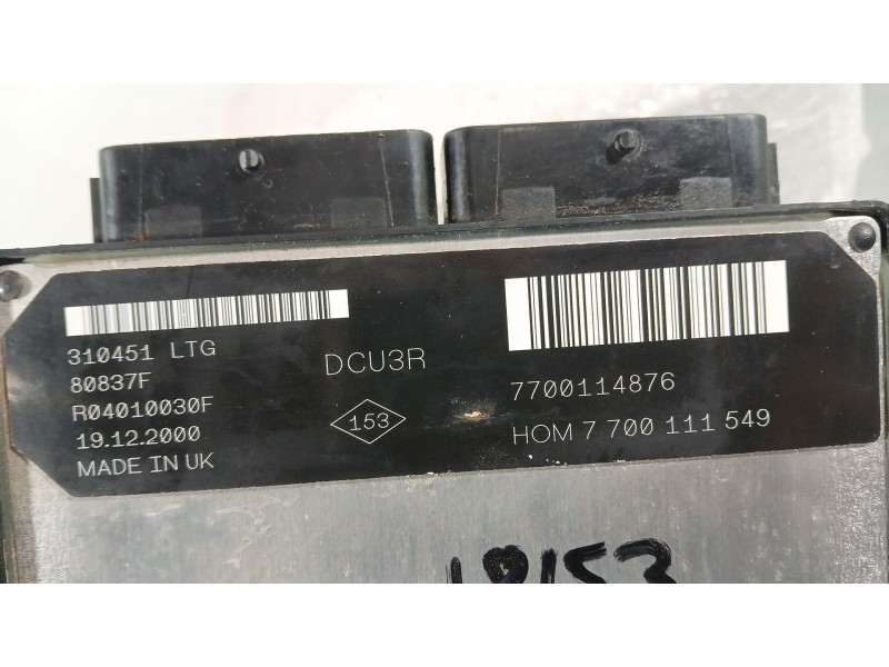 Recambio de centralita motor uce para renault kangoo (kc0/1_) d 65 1.9 (kc0e, kc02, kc0j, kc0n) referencia OEM IAM   