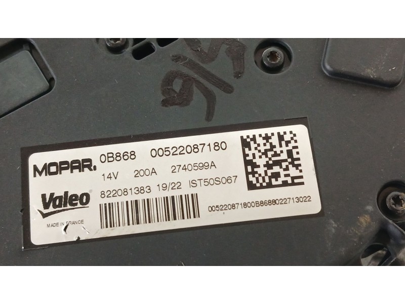 Recambio de alternador para fiat 500 (312_) 1.0 mild hybrid (312.ayd1b) referencia OEM IAM 71796293  