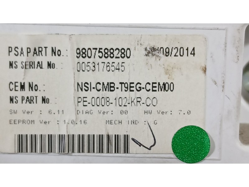 Recambio de cuadro instrumentos para peugeot 308 ii (lb_, lp_, lw_, lh_, l3_) 1.6 bluehdi 120 referencia OEM IAM 9807588280  