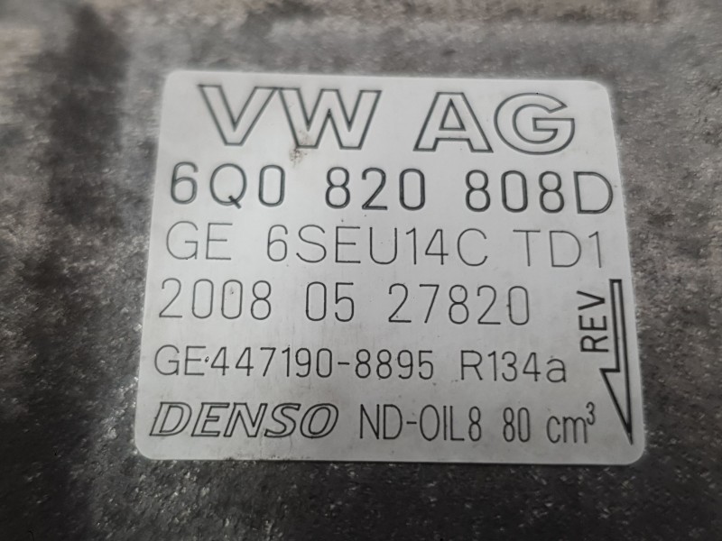 Recambio de compresor aire acondicionado para seat ibiza iv sc (6j1, 6p5) 1.4 referencia OEM IAM 6Q0820808F  