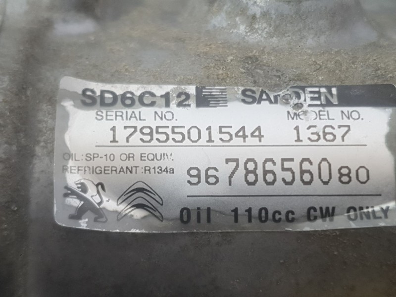 Recambio de compresor aire acondicionado para citroën c3 ii (sc_) 1.4 hdi 70 (sc8hzc, sc8hr0, sc8hp4) referencia OEM IAM 9822826
