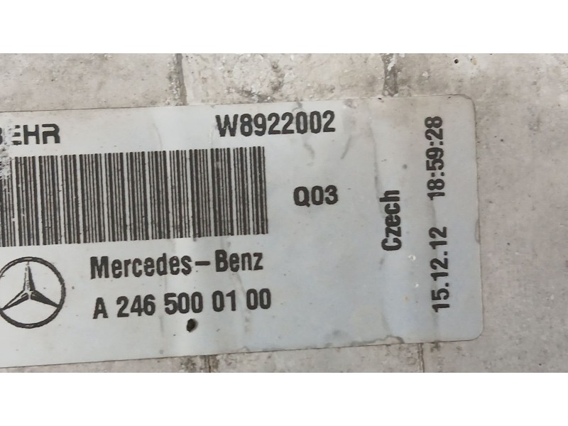 Recambio de intercooler para mercedes-benz clase b sports tourer (w246, w242) b 180 cdi (246.200) referencia OEM IAM A2465000100