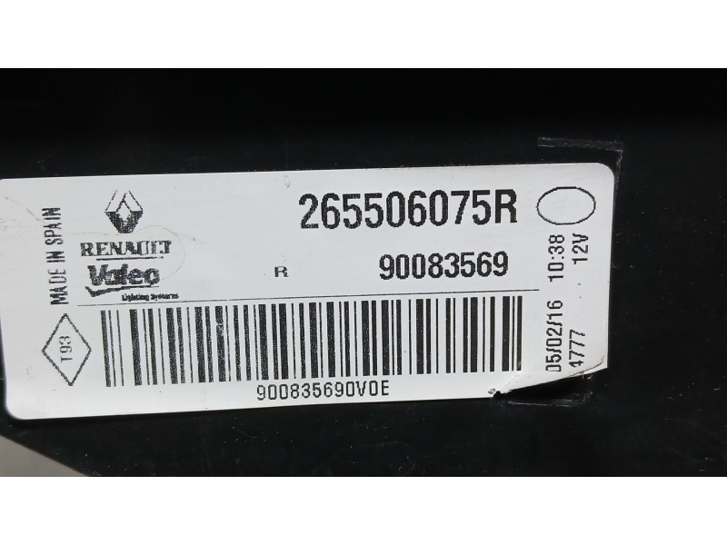 Recambio de piloto trasero derecho interior para renault megane iv hatchback (b9a/m/n_) 1.5 dci 90 (b9a1) referencia OEM IAM 265