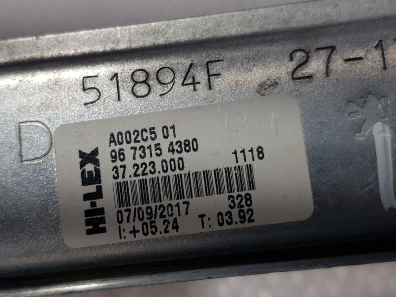 Recambio de elevalunas delantero derecho para peugeot 208 access referencia OEM IAM 9673154380  HILEX ELÉCTRICO 6 PINS