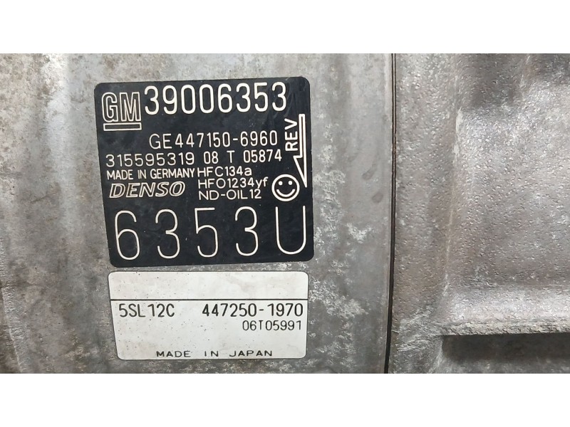 Recambio de compresor aire acondicionado para opel corsa e (x15) 1.4 (08, 68) referencia OEM IAM 39006353  
