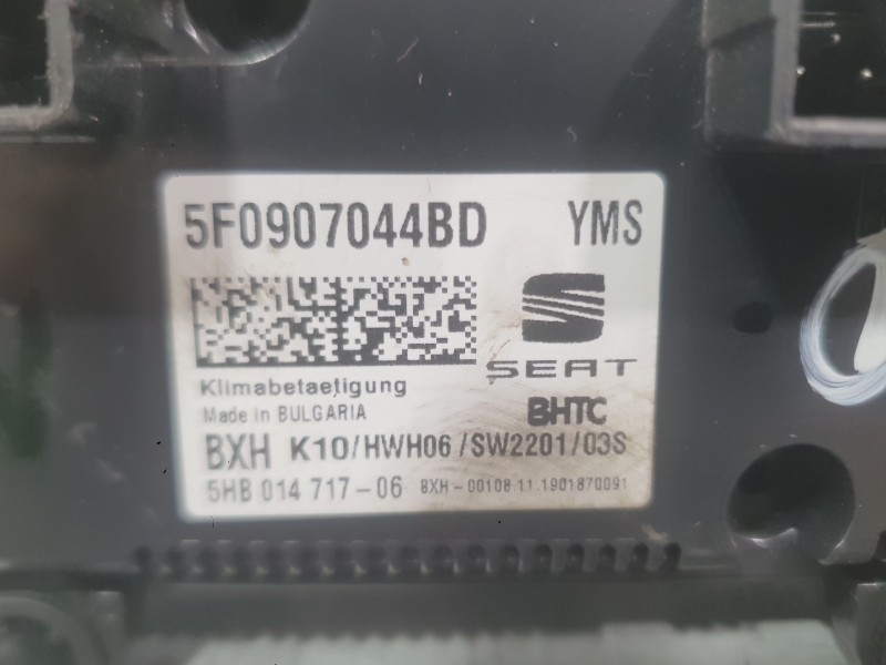 Recambio de mando climatizador para seat leon (5f1) 2.0 tdi referencia OEM IAM 5F0907044BKYMS  