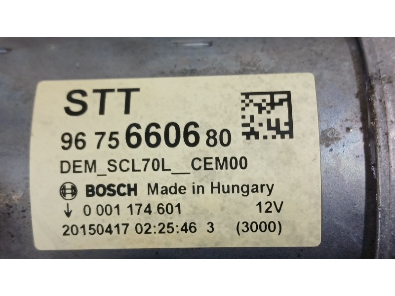 Recambio de motor arranque para peugeot 3008 i monospace (0u_) 1.6 bluehdi 120 referencia OEM IAM 9675660680  