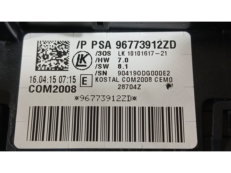 Recambio de mando luces y limpia para peugeot 3008 i monospace (0u_) 1.6 bluehdi 120 referencia OEM IAM 96773911ZD  