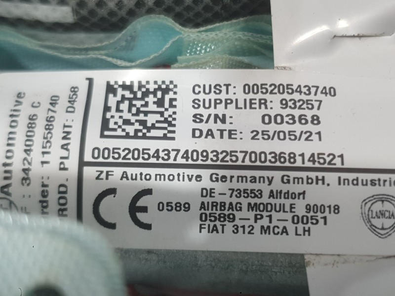 Recambio de airbag cortina delantero derecho para fiat 500 (312_) 1.0 mild hybrid (312.ayd1b) referencia OEM IAM 52216681  