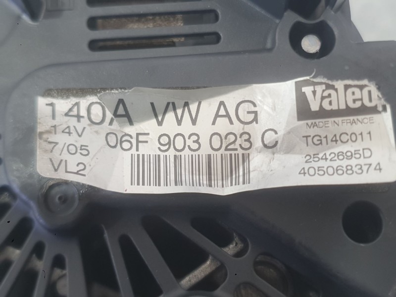 Recambio de alternador para volkswagen golf v (1k1) 2.0 tdi 16v referencia OEM IAM 06F903023FX 06F903023F 
