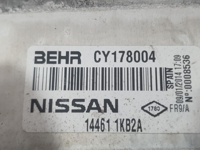 Recambio de intercooler para nissan juke (f15) 1.5 dci referencia OEM IAM 14461EM00A  