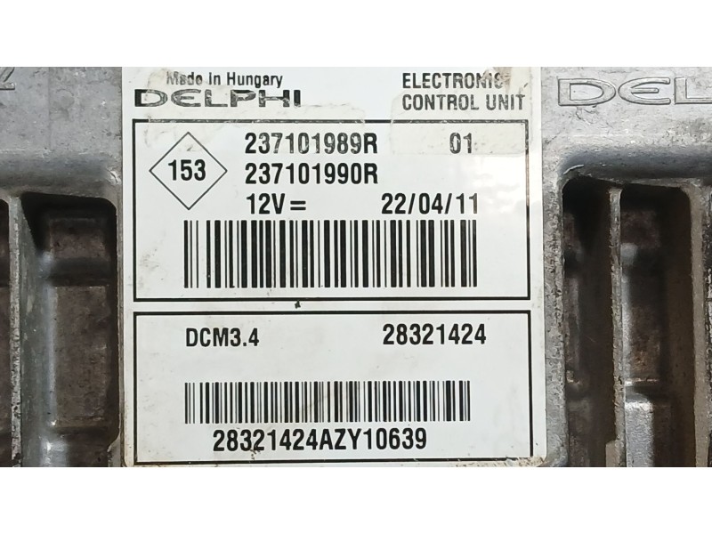 Recambio de centralita motor uce para renault kangoo / grand kangoo ii (kw0/1_) 1.5 dci 90 (kw05, kw08, kw0g, kw11) referencia O