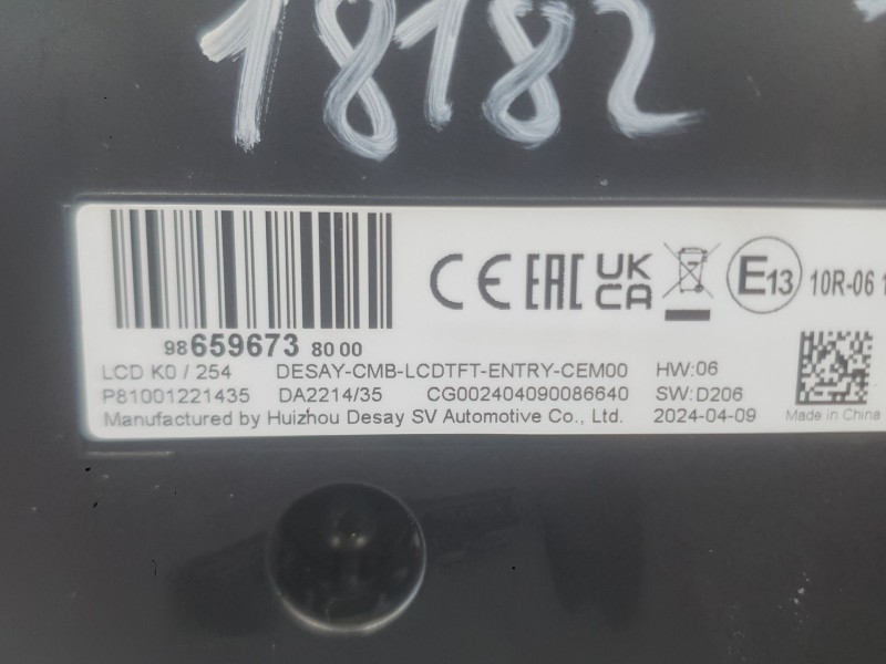 Recambio de cuadro instrumentos para citroën berlingo furgón/monospace (k9) 1.5 bluehdi 100 referencia OEM IAM 9865967380  