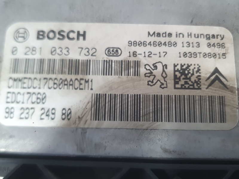 Recambio de centralita motor uce para peugeot 3008 ii suv (mc_, mr_, mj_, m4_) 1.6 bluehdi 100 referencia OEM IAM 1617345480  