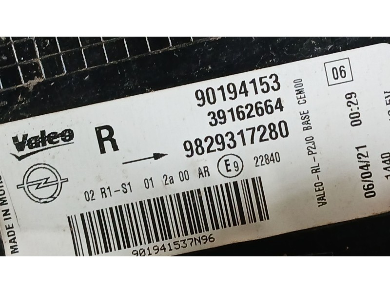 Recambio de piloto trasero derecho exterior para opel corsa f (p2jo) 1.2 (68) referencia OEM IAM 9829317280  