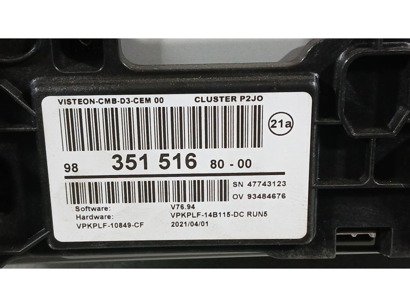 Recambio de cuadro instrumentos para opel corsa f (p2jo) 1.2 (68) referencia OEM IAM 9835151680  