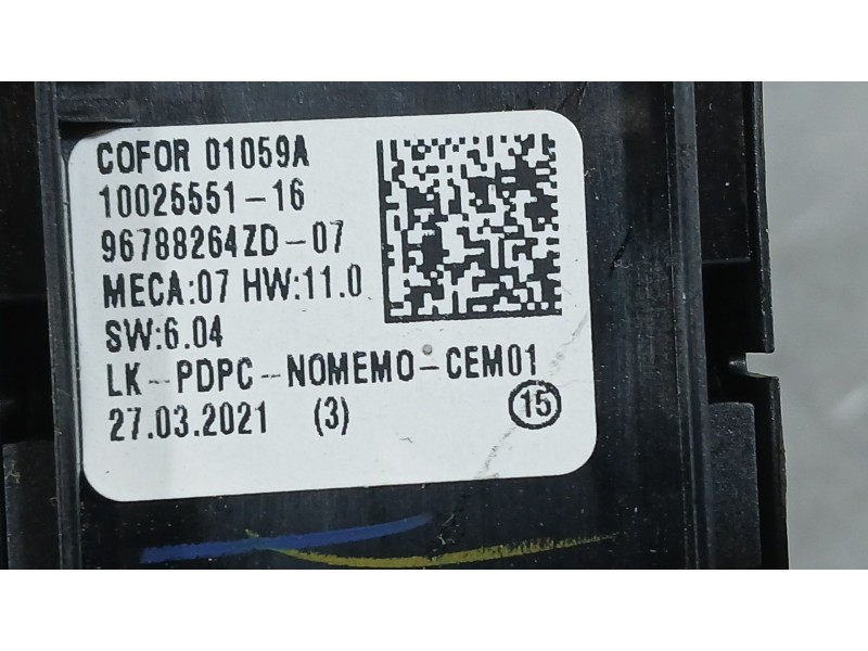 Recambio de mando elevalunas delantero izquierdo para opel corsa f (p2jo) 1.2 (68) referencia OEM IAM 96788281ZD C/MANDO RETROVI
