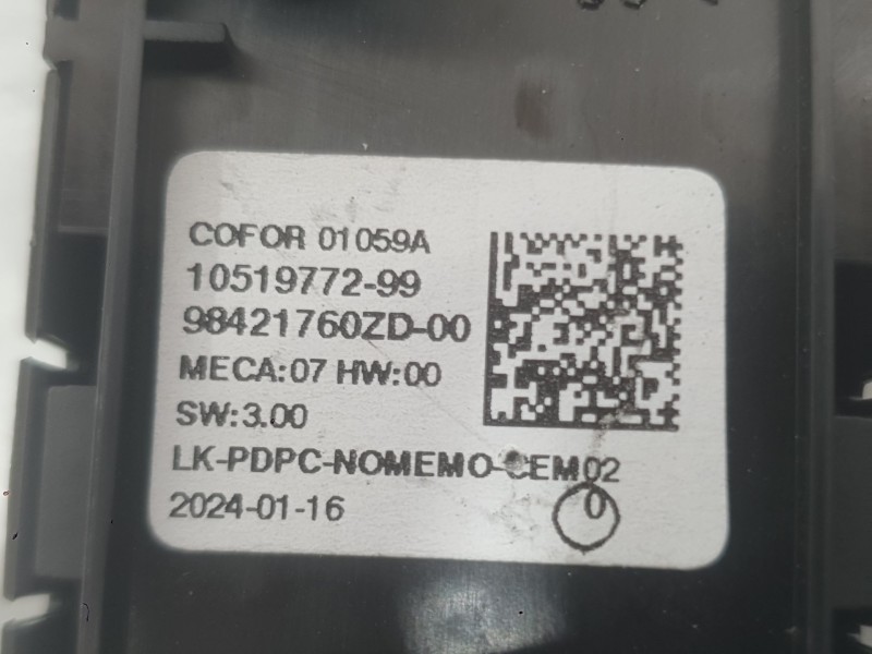 Recambio de mando elevalunas delantero izquierdo para peugeot 2008 ii (ud_, us_, uy_, uj_, ur_, uc_) 1.2 puretech 130 referencia