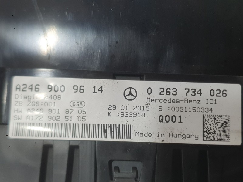 Recambio de cuadro instrumentos para mercedes-benz clase b sports tourer (w246, w242) b 200 cdi / d (246.208) referencia OEM IAM