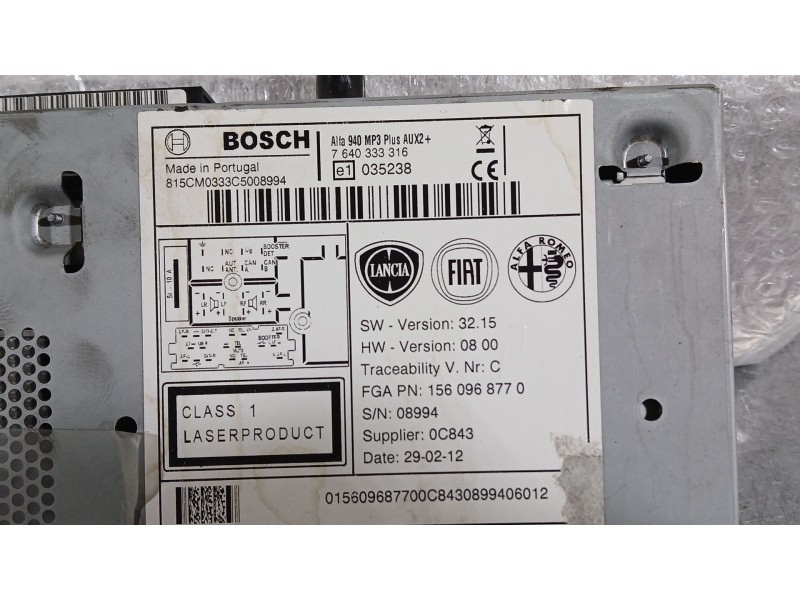 Recambio de sistema audio / radio cd para alfa romeo giulietta (940_) 2.0 jtdm (940.fxl1a) referencia OEM IAM   