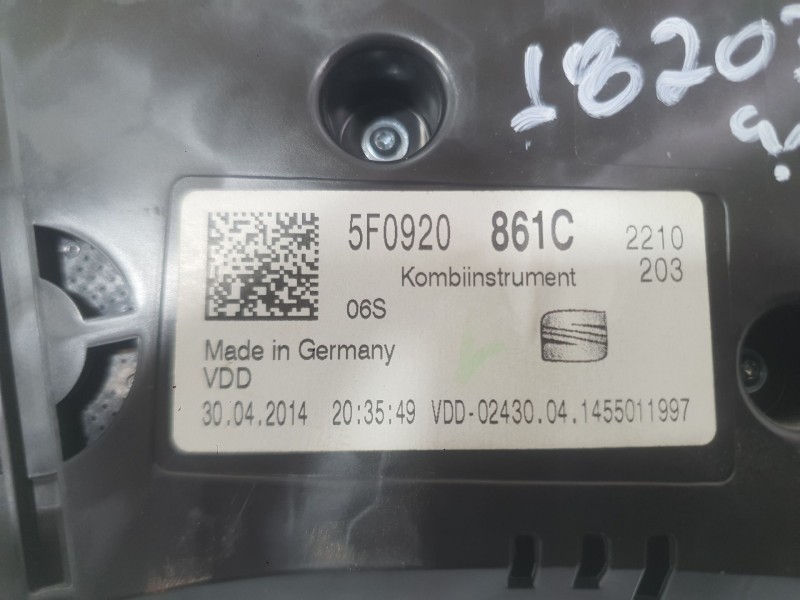 Recambio de cuadro instrumentos para seat leon (5f1) 1.6 tdi referencia OEM IAM 5F0920861C  