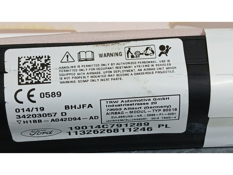 Recambio de airbag cortina delantero derecho para ford fiesta vii (hj, hf) 1.1 ti-vct referencia OEM IAM 2664029  