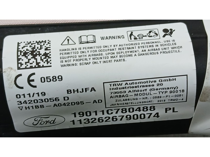 Recambio de airbag cortina delantero izquierdo para ford fiesta vii (hj, hf) 1.1 ti-vct referencia OEM IAM 2664030  