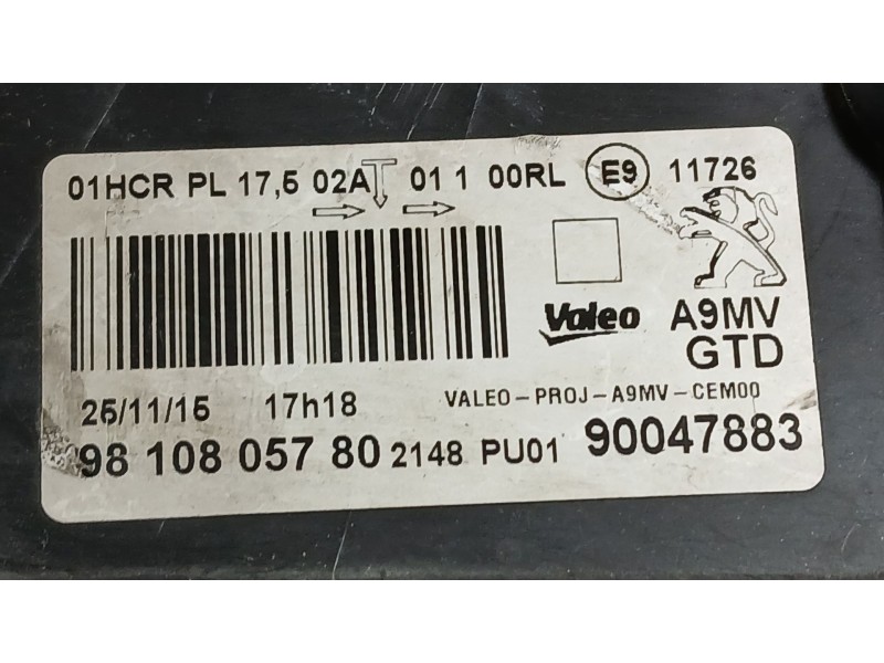 Recambio de faro izquierdo para peugeot 208 i (ca_, cc_) 1.6 bluehdi 100 referencia OEM IAM 1685352680 PULIR 