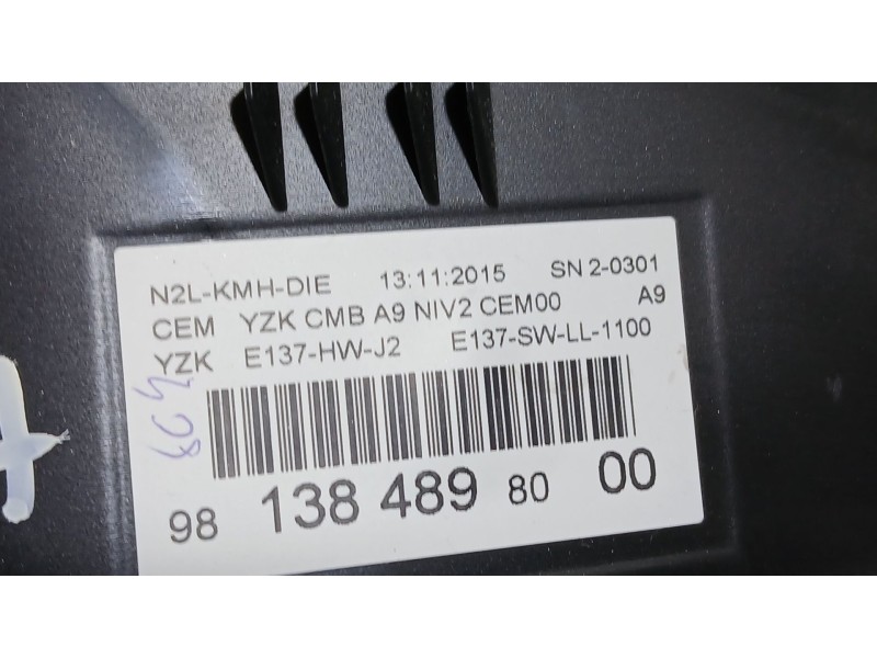 Recambio de cuadro instrumentos para peugeot 208 i (ca_, cc_) 1.6 bluehdi 100 referencia OEM IAM 9813869080  