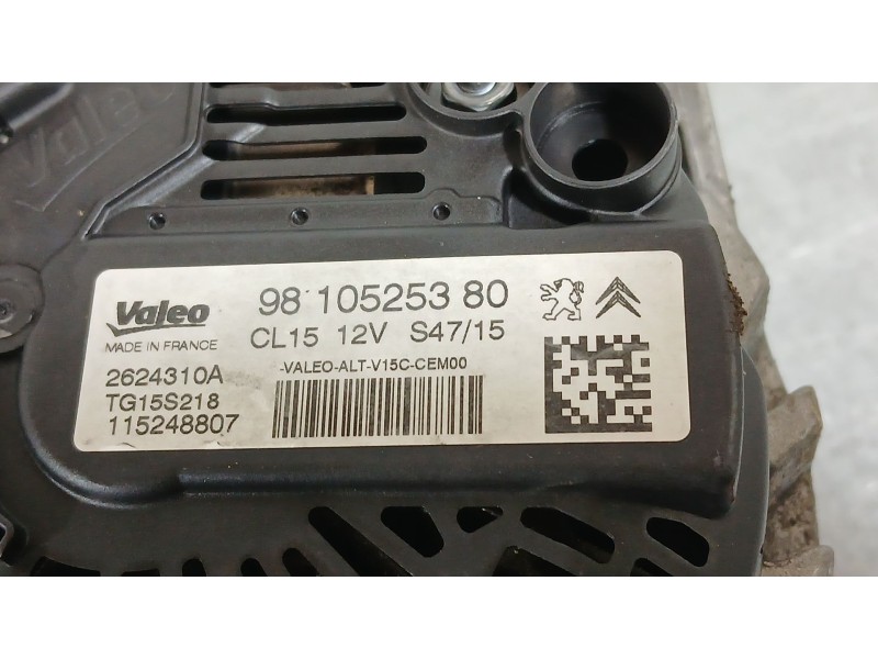Recambio de alternador para peugeot 208 i (ca_, cc_) 1.6 bluehdi 100 referencia OEM IAM 9810525380 1612458880 