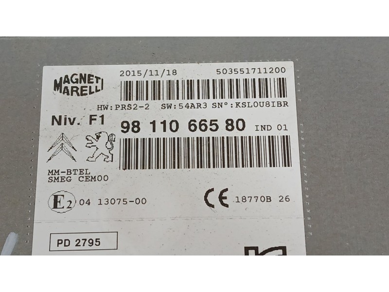 Recambio de sistema audio / radio para peugeot 208 i (ca_, cc_) 1.6 bluehdi 100 referencia OEM IAM   