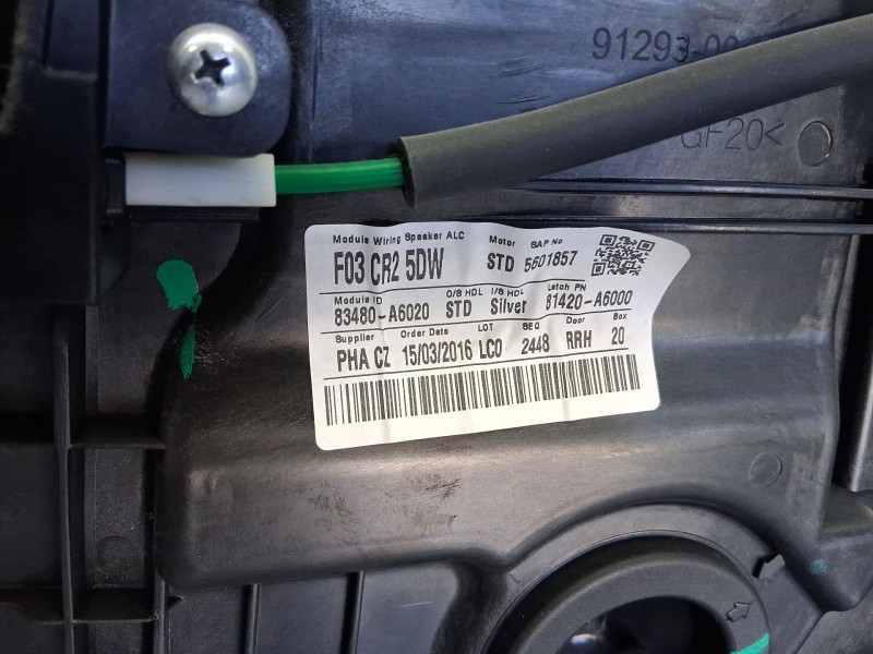 Recambio de elevalunas trasero derecho para hyundai i30 (gd) 1.4 referencia OEM IAM 83481A6010  