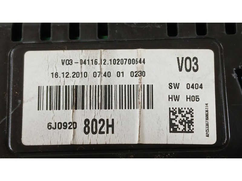 Recambio de cuadro instrumentos para seat ibiza iv (6j5, 6p1) 1.6 tdi referencia OEM IAM 6J0920802HX  