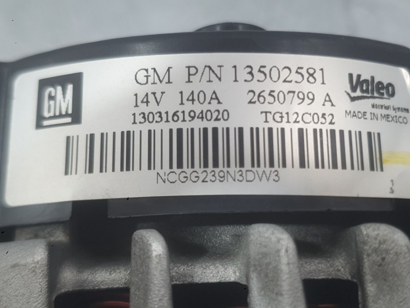 Recambio de alternador para opel insignia a (g09) 2.0 cdti (68) referencia OEM IAM 95531290  