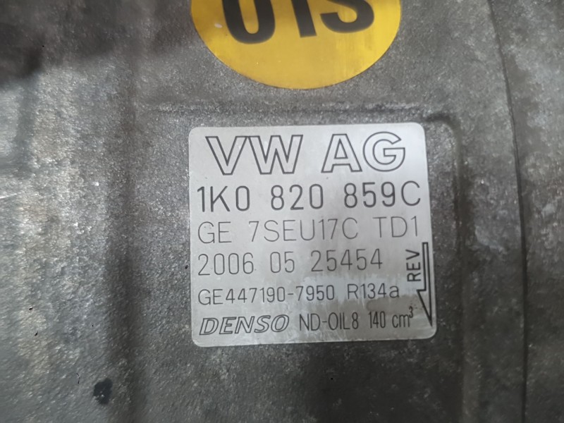 Recambio de compresor aire acondicionado para audi a3 sportback (8pa) 1.6 fsi referencia OEM IAM 1K0820859S  