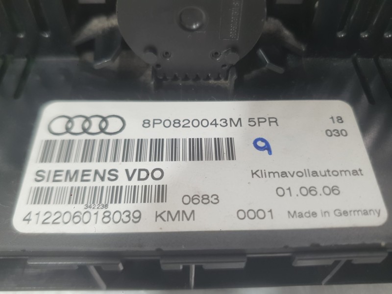 Recambio de mando climatizador para audi a3 sportback (8pa) 1.6 fsi referencia OEM IAM 8P0820043AEFKZ  