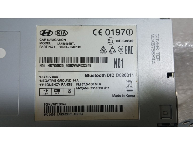 Recambio de sistema navegacion gps para hyundai tucson (tl, tle) 1.7 crdi referencia OEM IAM 96170D70304X  