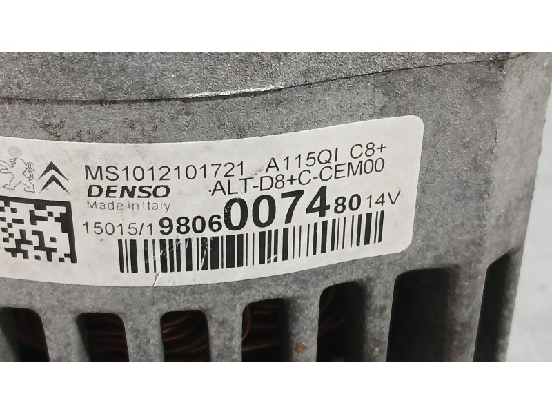 Recambio de alternador para peugeot 208 i (ca_, cc_) 1.2 vti 82 referencia OEM IAM 9806007480  